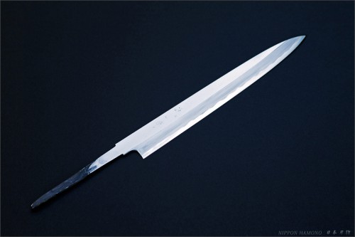 Сам нож. Синяя сталь, янагиба, 270мм.