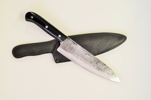 Нож Шеф откованный, сталь Х12МФ, рукоять венге/граб. Цена: 7000руб.